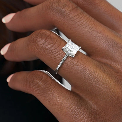 2.00 Ct In Princess Bardot Scallop Engagement Ring