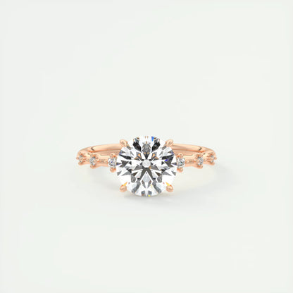 5-6 GM Round Solitaire Vintage Style Engagement Ring