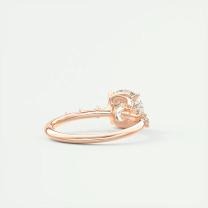 5-6 GM Round Solitaire Vintage Style Engagement Ring