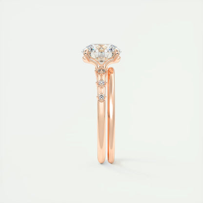 5-6 GM Round Solitaire Vintage Style Engagement Ring