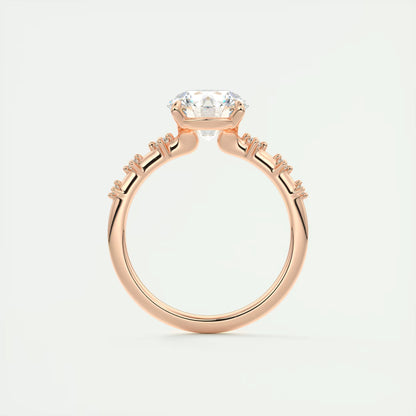5-6 GM Round Solitaire Vintage Style Engagement Ring