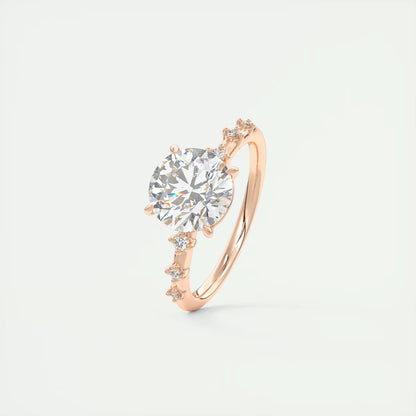 5-6 GM Round Solitaire Vintage Style Engagement Ring