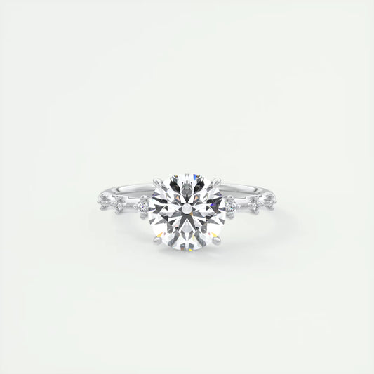 5-6 GM Round Solitaire Vintage Style Engagement Ring