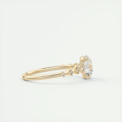 5-6 GM Round Solitaire Vintage Style Engagement Ring