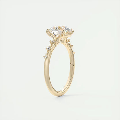 5-6 GM Round Solitaire Vintage Style Engagement Ring