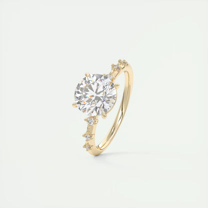 5-6 GM Round Solitaire Vintage Style Engagement Ring