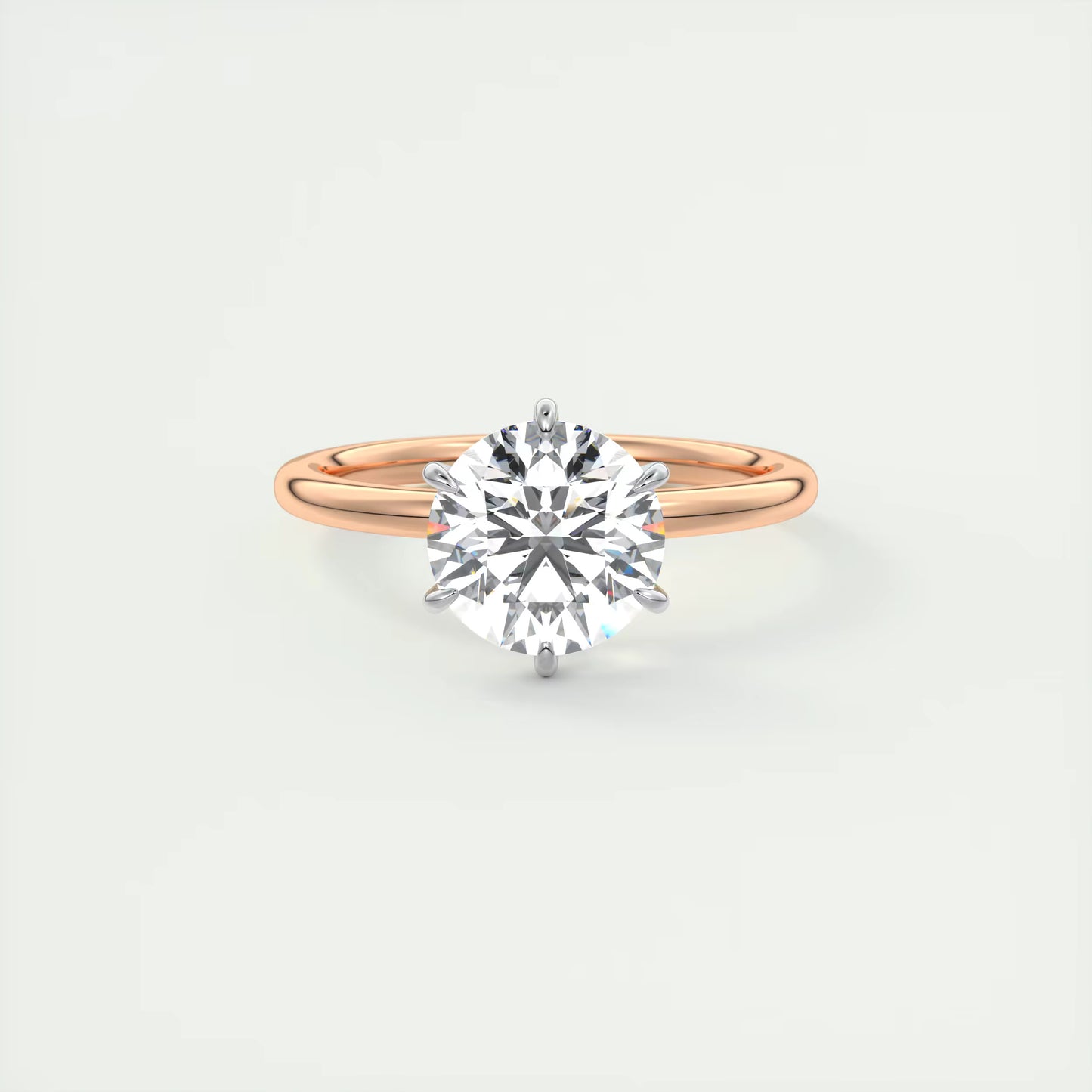 4-5 GM Round Solitaire Ring, Classic Comfort Fit Engagement Rings