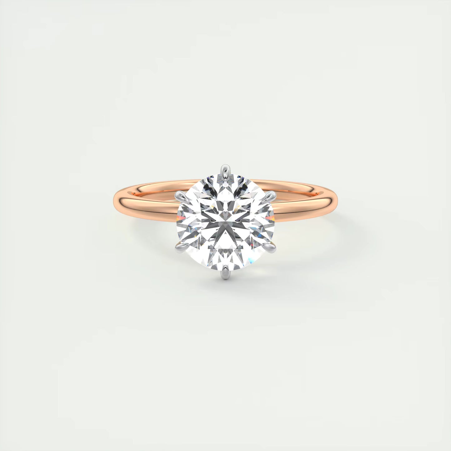 2.00 Ct Round Solitaire Ring, Classic Comfort Fit Engagement Rings