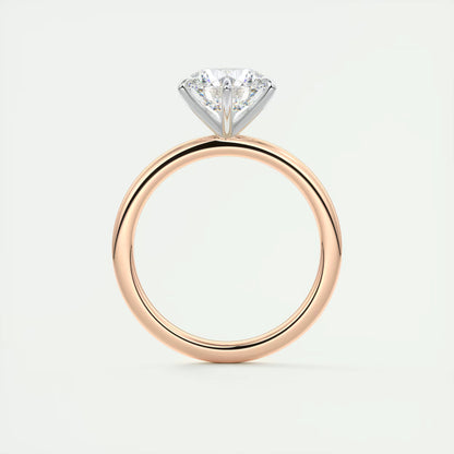 2.00 Ct Round Solitaire Ring, Classic Comfort Fit Engagement Rings