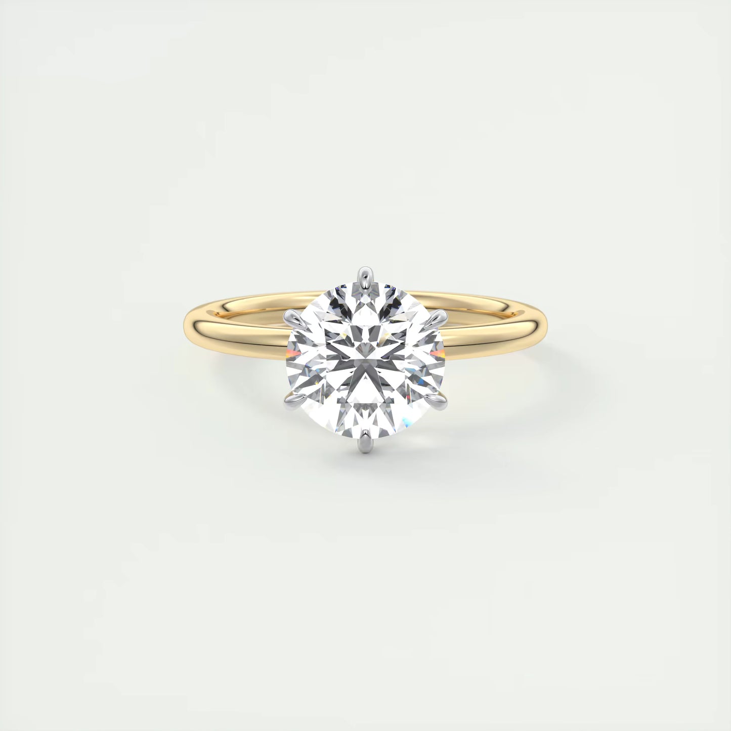 2.00 Ct Round Solitaire Ring, Classic Comfort Fit Engagement Rings