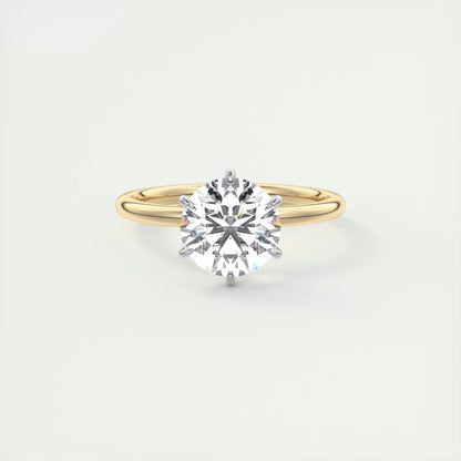 2.00 Ct Round Solitaire Ring, Classic Comfort Fit Engagement Rings