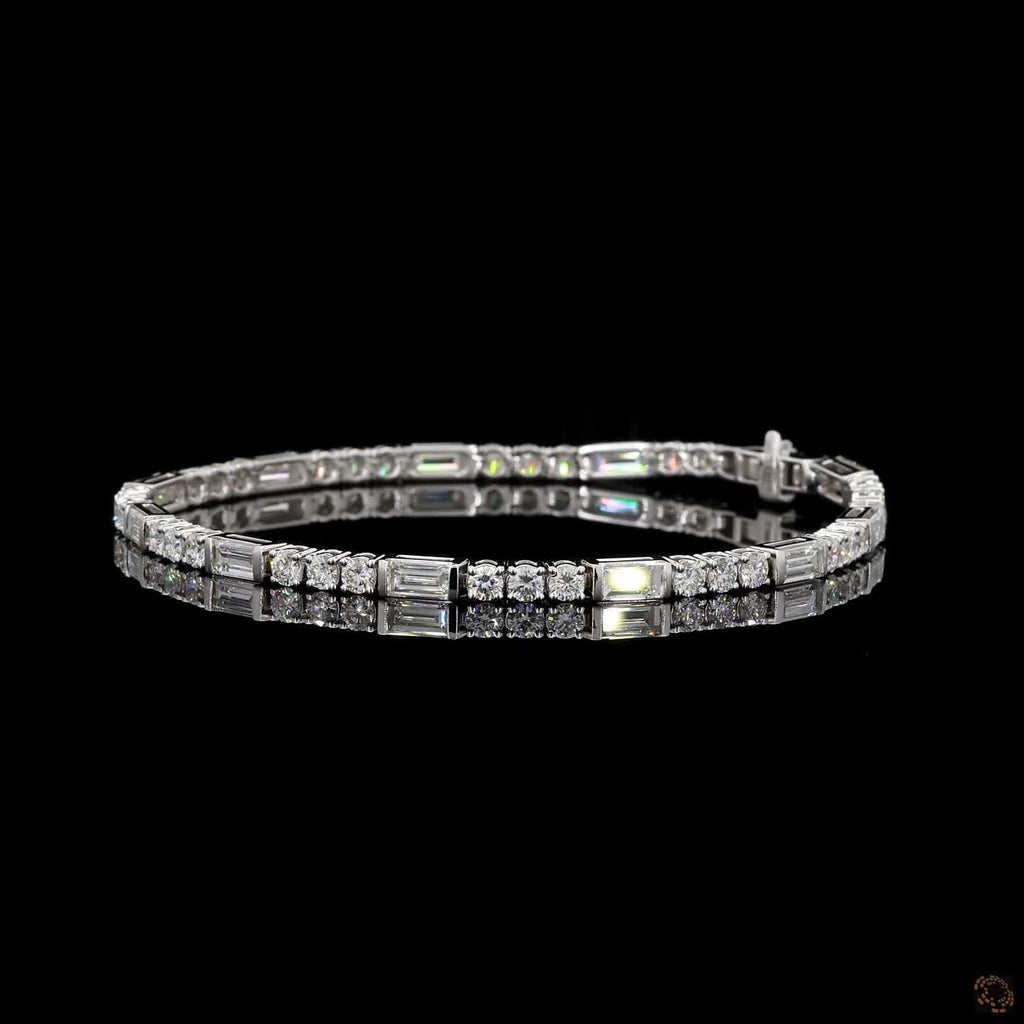 4.75Ct Baguette Cut Diamond Tennis Bracelet