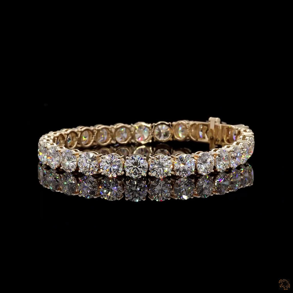 28.61Ct Round Cut Lab Grown Diamond Tennis Bracelet