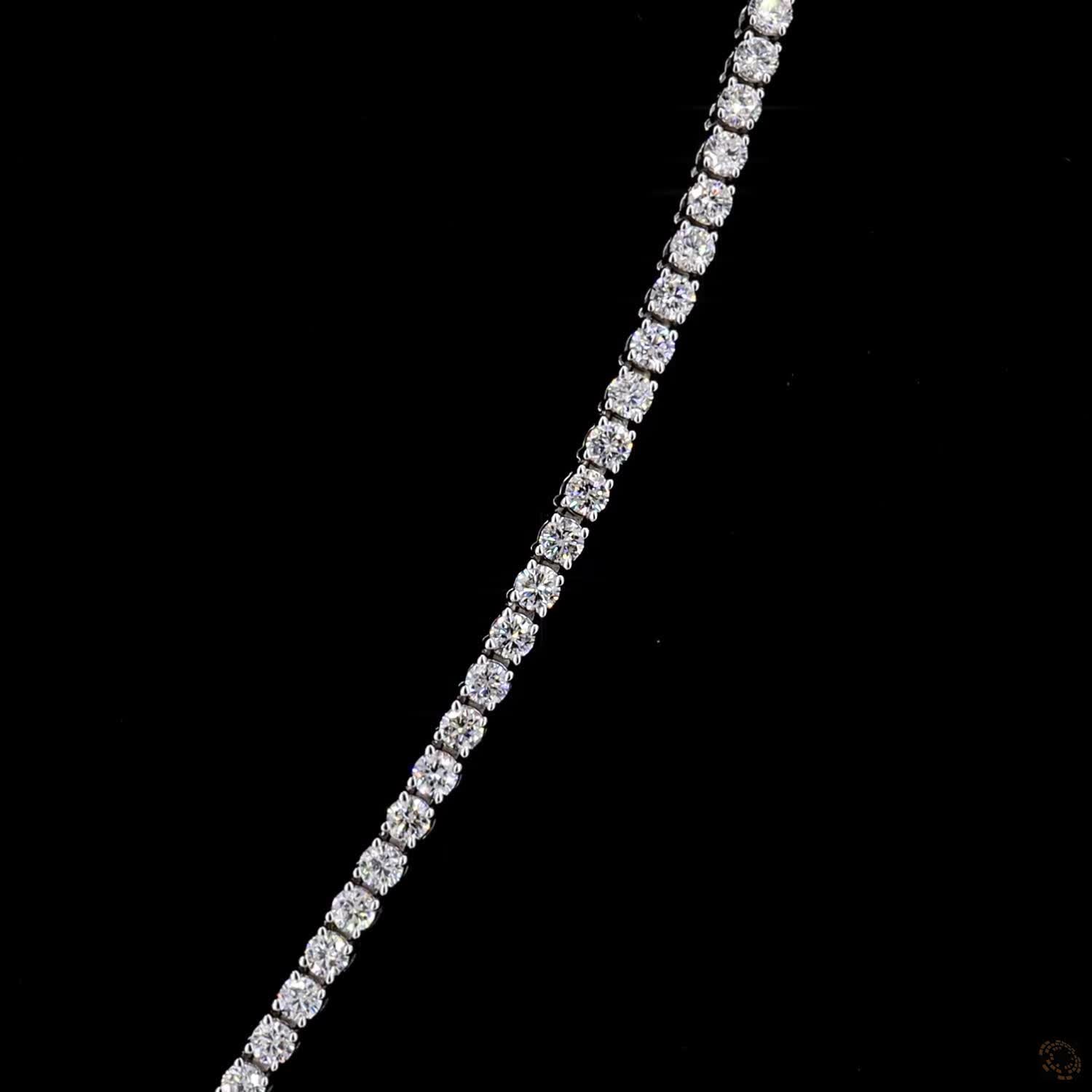 9.78 Ct graduated diamond tennis necklace, white gold Riviera necklace, round brilliant diamond strand, platinum graduated tennis necklace, statement diamond choker