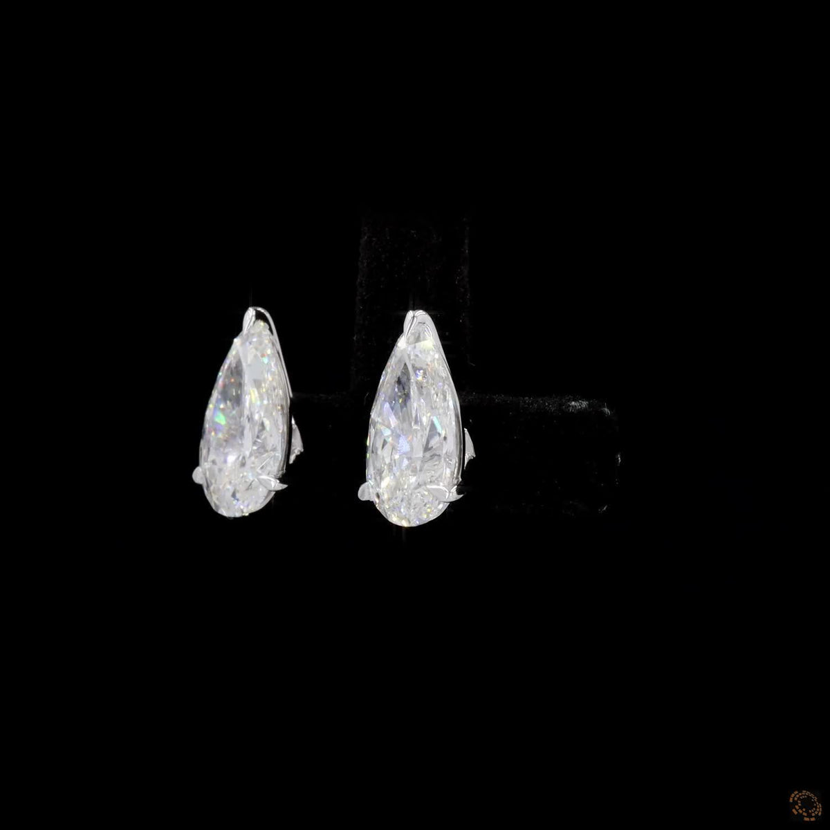 4.14 Ct Statement Three-Prong Pear-Cut Diamond Stud Earrings in 14K White Gold