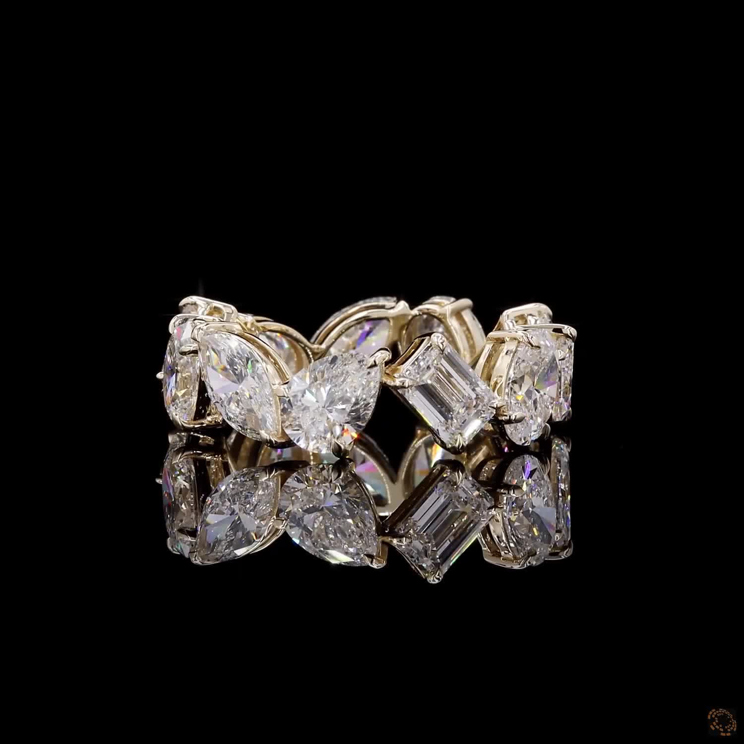7.18 Ct Prong Set / Shared Prong: Crucial differentiator from the bezel style, targeting buyers looking for maximum diamond exposure and sparkle.