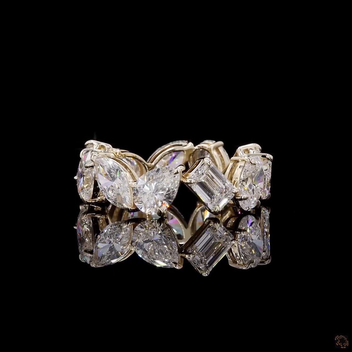 7.18 Ct Prong Set / Shared Prong: Crucial differentiator from the bezel style, targeting buyers looking for maximum diamond exposure and sparkle.