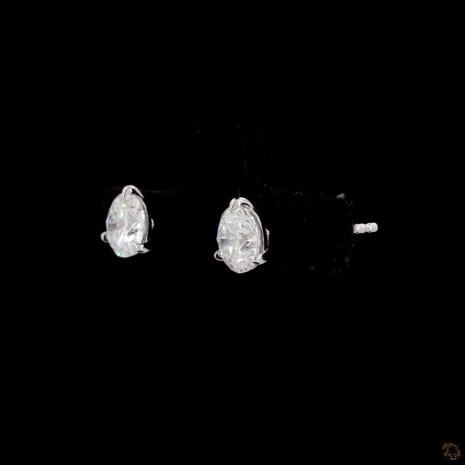 1.45 Ct Classic Round Diamond Martini Setting Stud Earrings in 14K White Gold