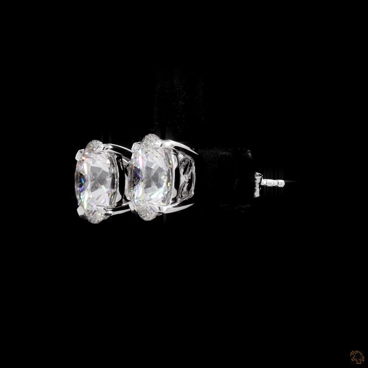 6.18 Ct Classic White Gold Round Diamond Solitaire Studs, High-Polish 4-Prong Basket Earrings for Women