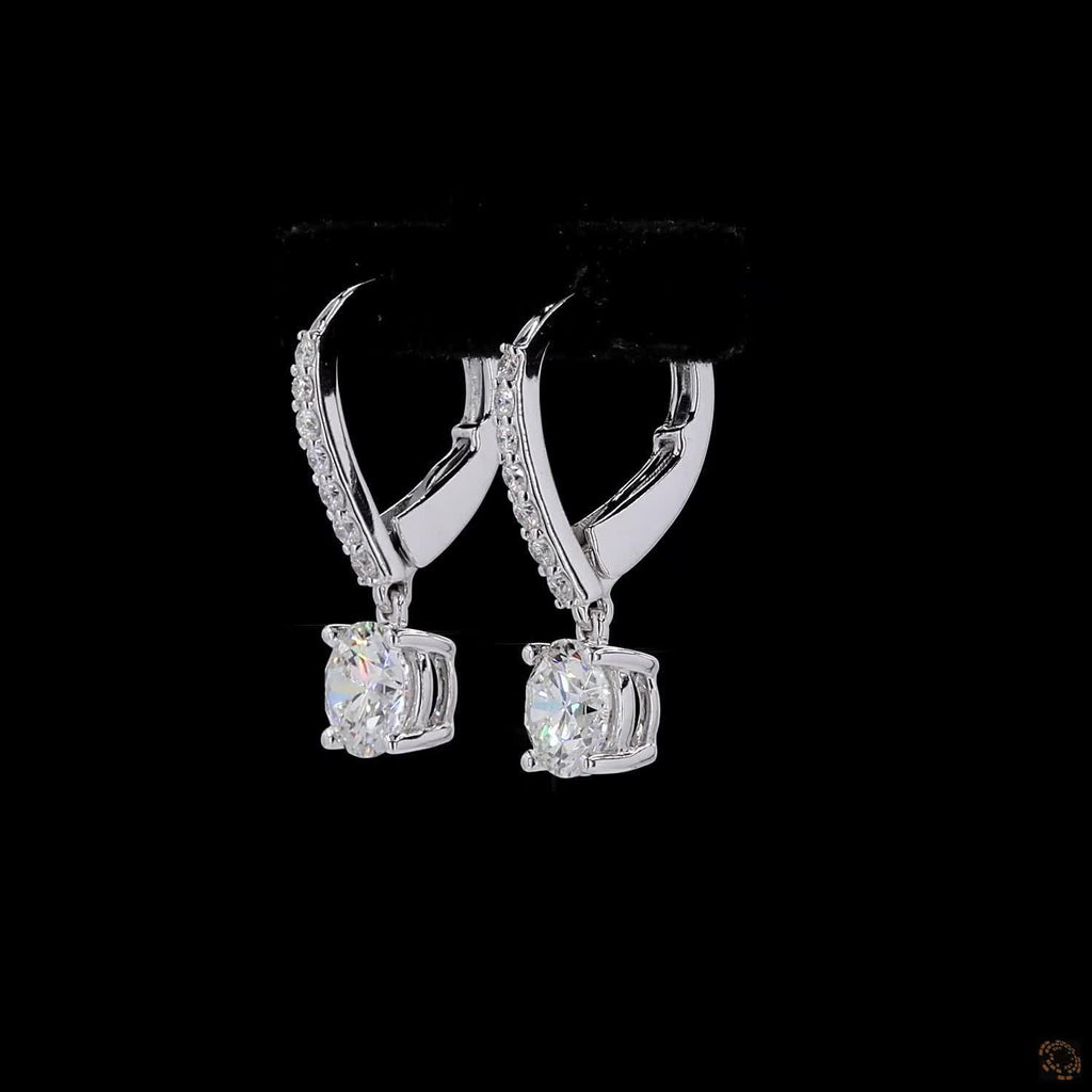 2.33 Ct White Lab-Created Sapphire Hoop Earrings in Sterling Silver