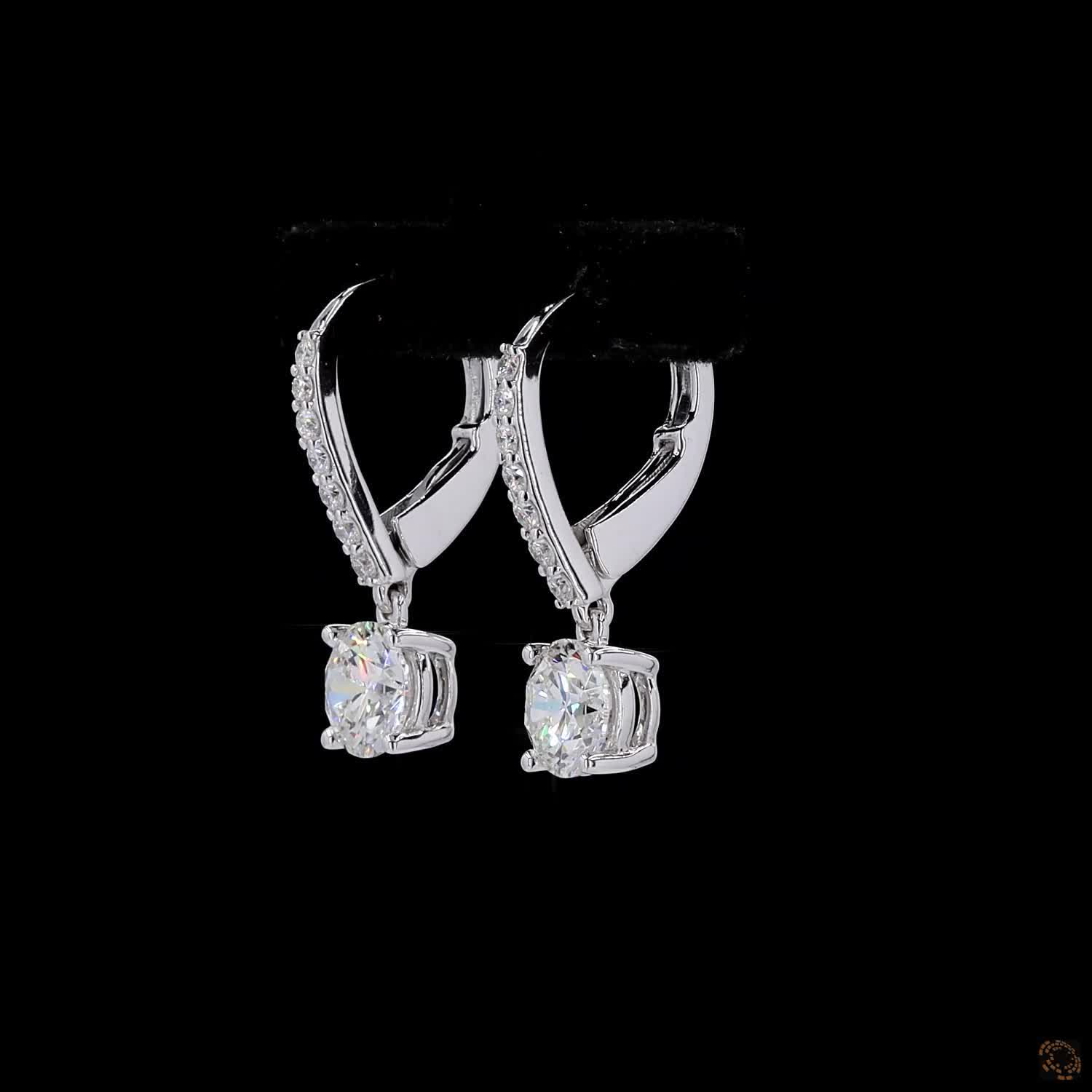 2.33 Ct White Lab-Created Sapphire Hoop Earrings in Sterling Silver