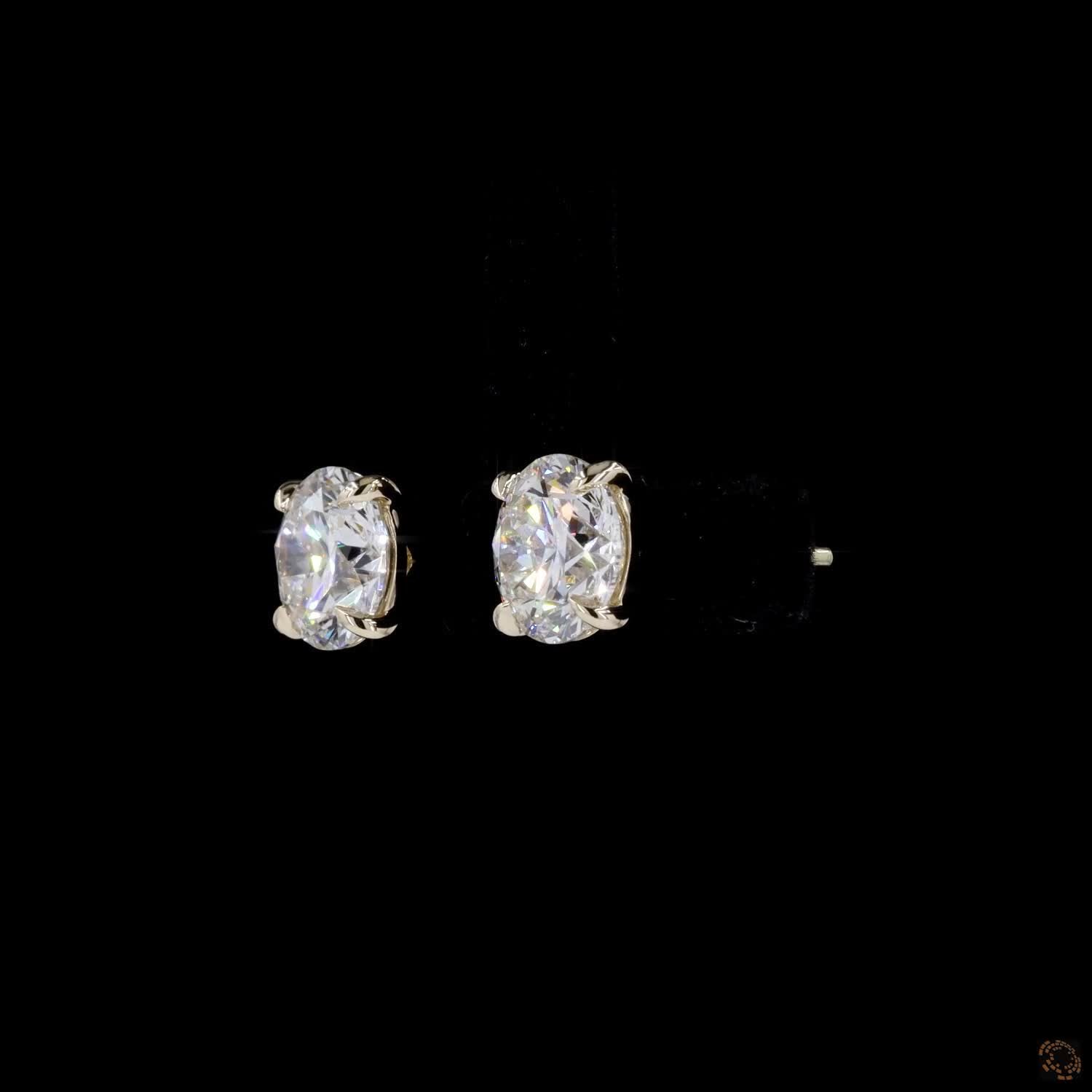 4.03 Ct 14K Yellow GOLD Round Shape Studs Earring