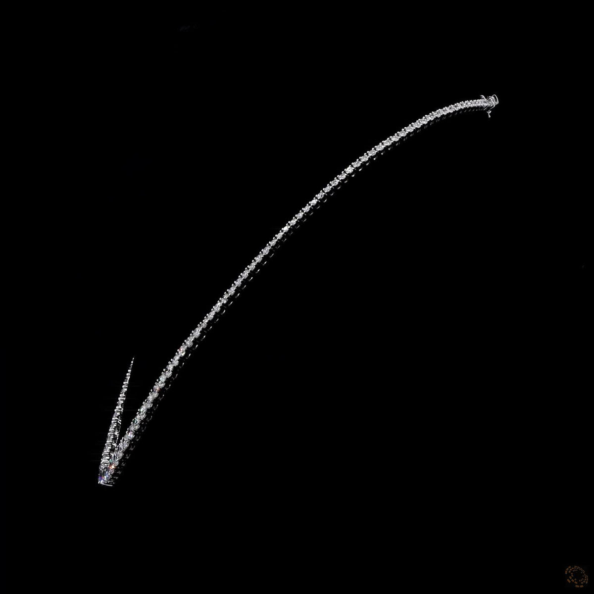 17.68 Ct Graduated Round Cut Lab-Grown Diamond Tennis Necklace in 14K White Gold
