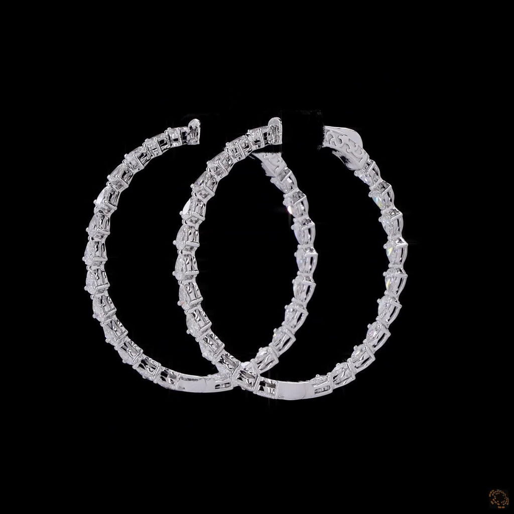 4.44 Ct Lab Grown Diamond Hoop Earrings