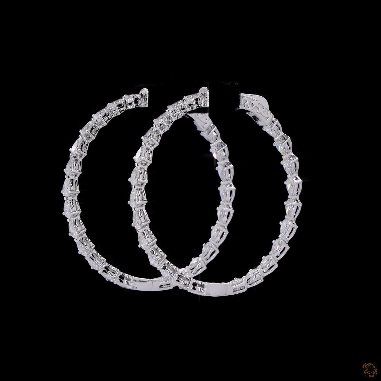 4.44 Ct Lab Grown Diamond Hoop Earrings