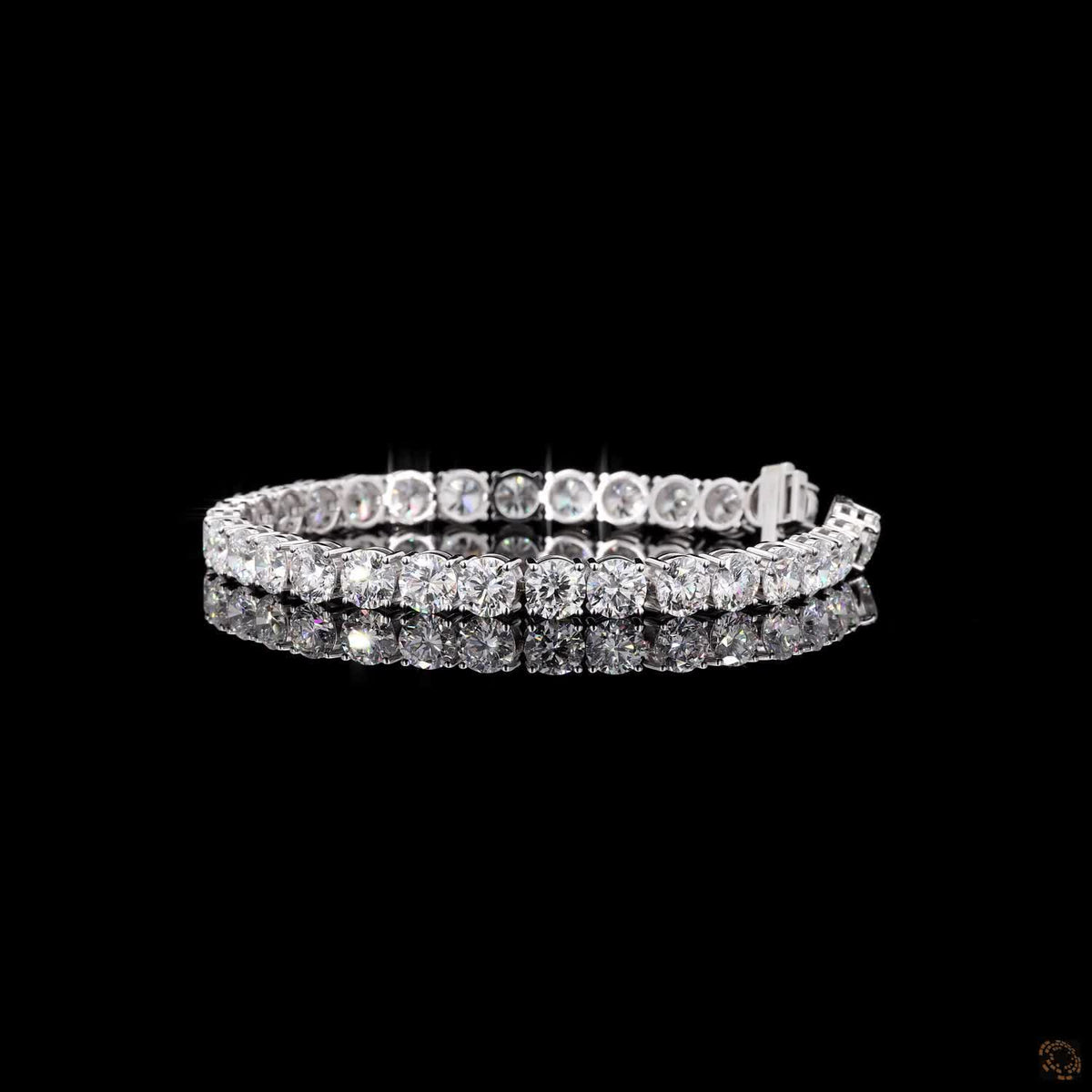 22.78 Ct Round Brilliant Cut Diamond Tennis Bracelet in 14K White Gold – Classic 4-Prong Setting