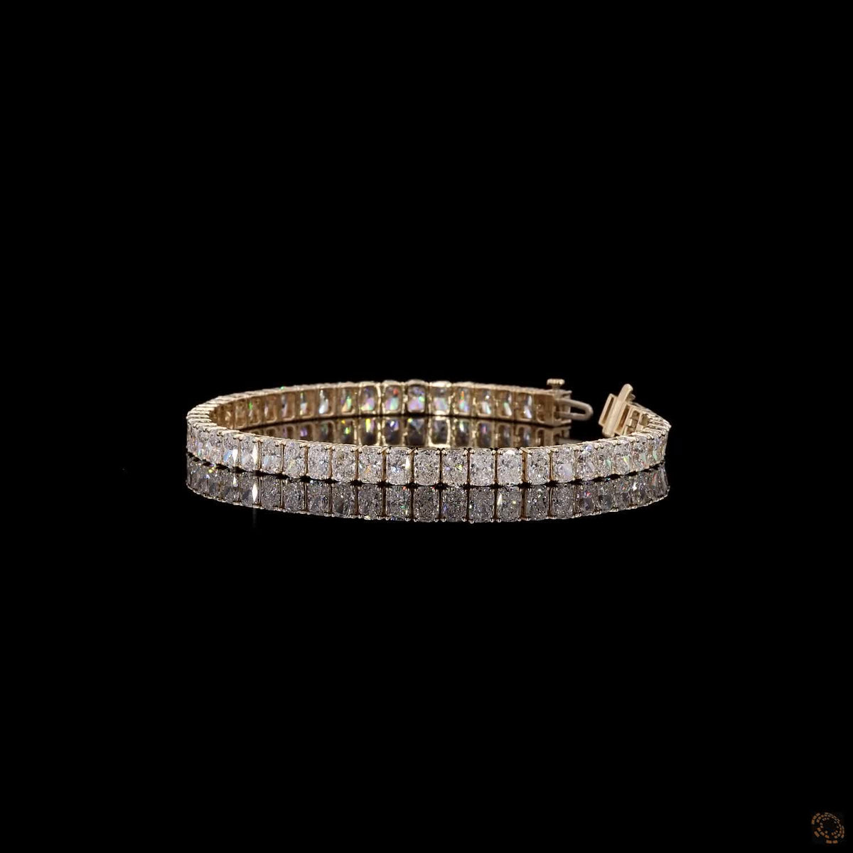 13.84 Ct Radiant Cut Fancy  Bracelet in 14K Yellow Gold | Vertical North-South Radiant Diamond Alternative Line Bracelet