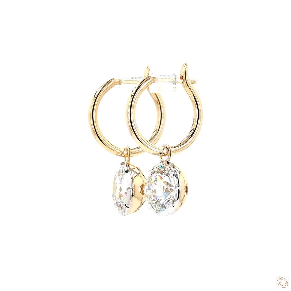 5.10 Ct Round Solitaire Georgian Earring | Bezel Set Brilliant Round Diamond Look Dangle Earrings | Minimalist Everyday Luxury Gift for Women