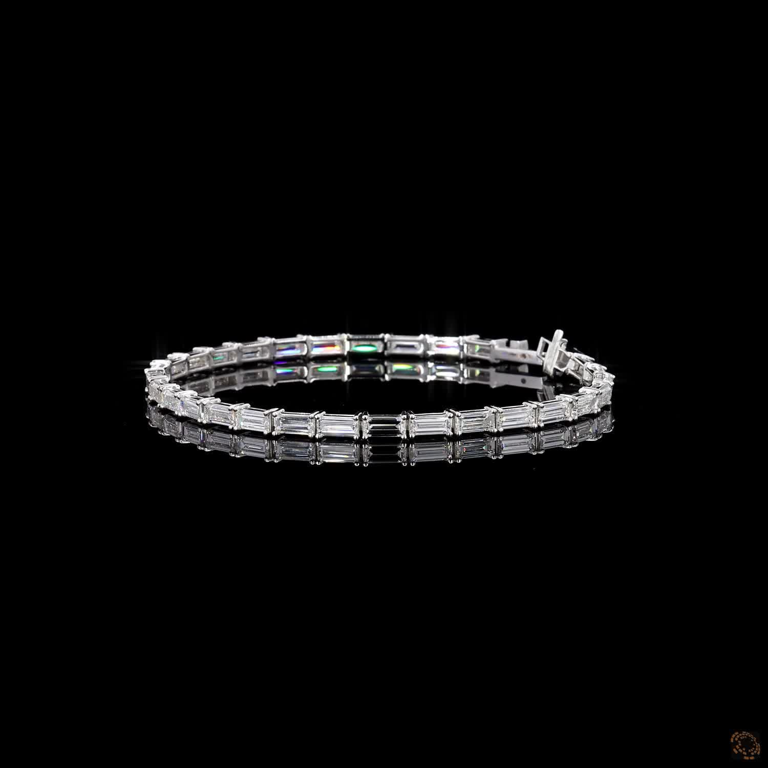 7.00Ct Baguette Diamond Tennis Bracelet Lab Grown Diamond