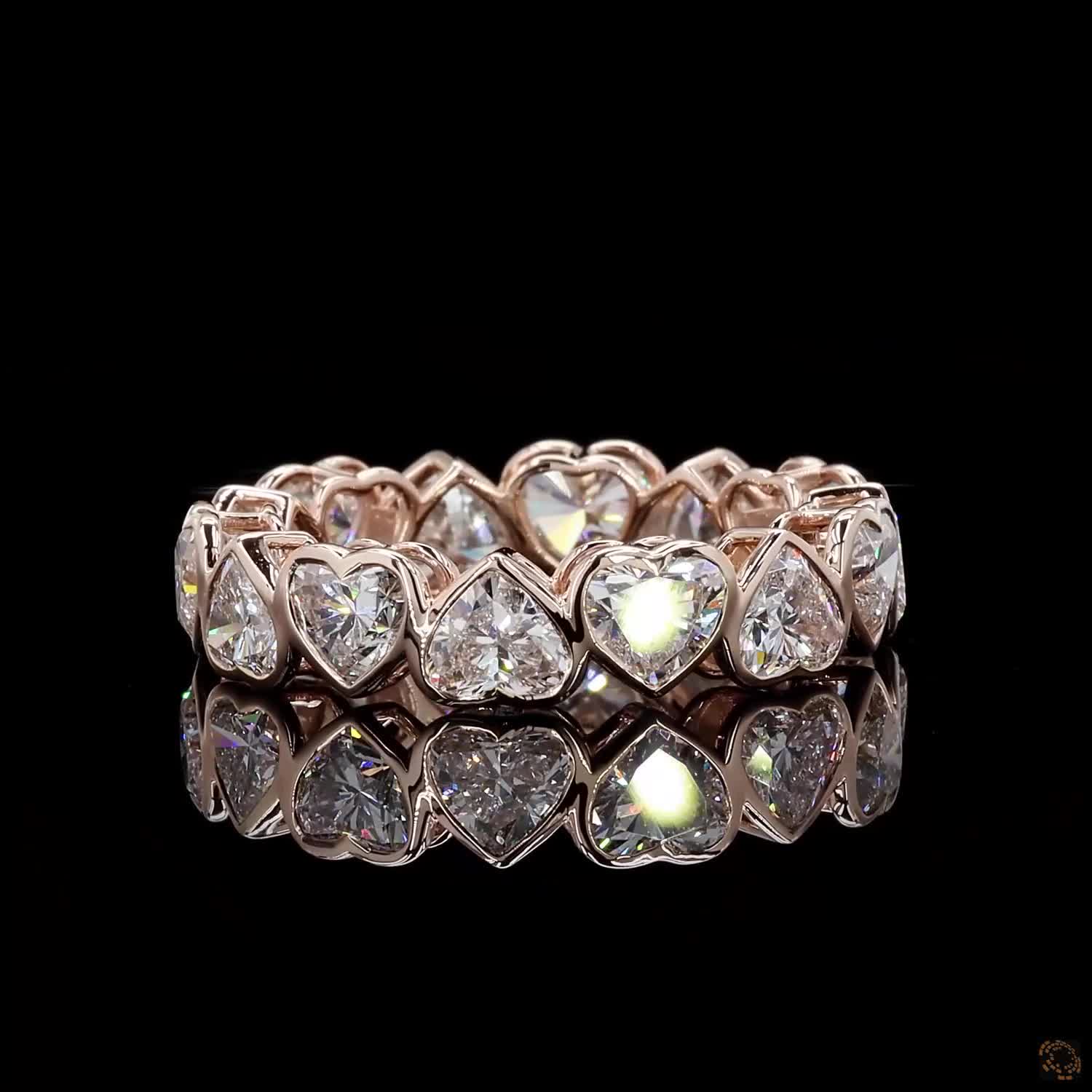 5.33 Ct Heart Eternity Band With Wedding Bands