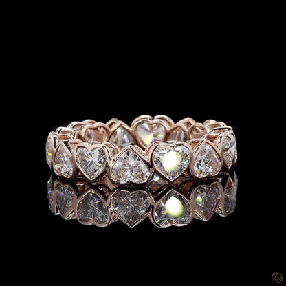 5.33 Ct Heart Shape Eternity  Band Ring With Engagement Ring