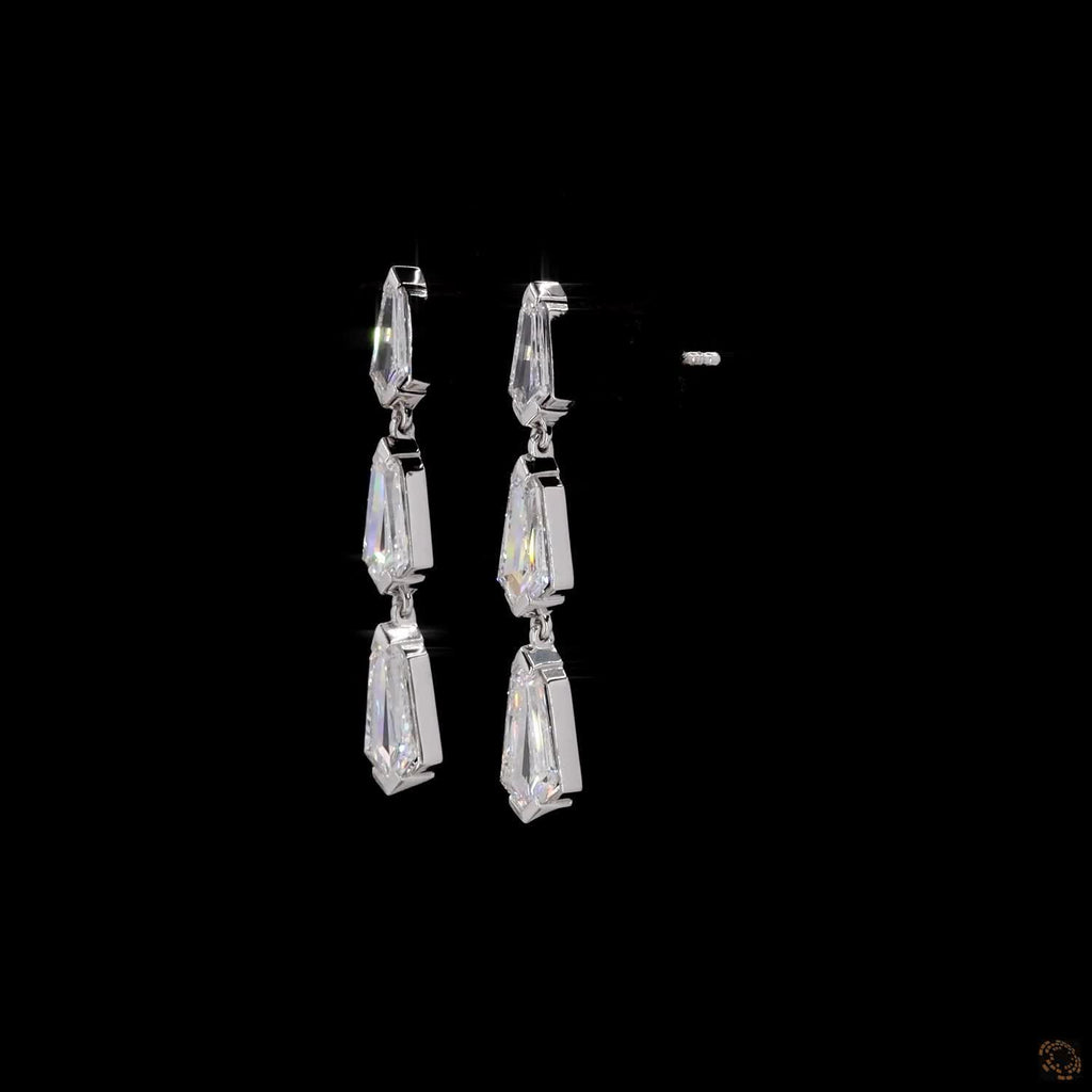 3.97 Ct Diamond Drop Earrings in Platinum with Lab Grown
