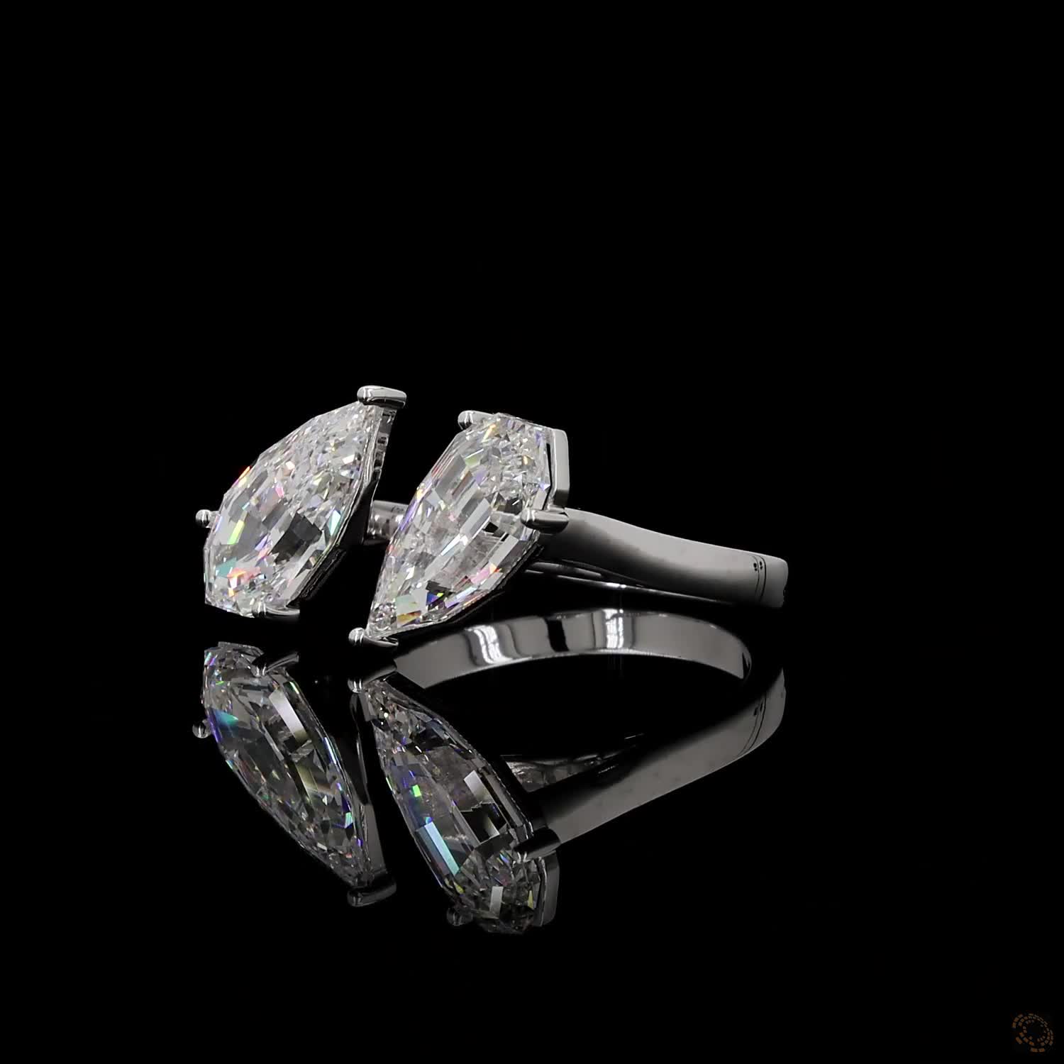3.15 Ct Open cuff band with individually set basket prongs and protective V-prongs on the tips