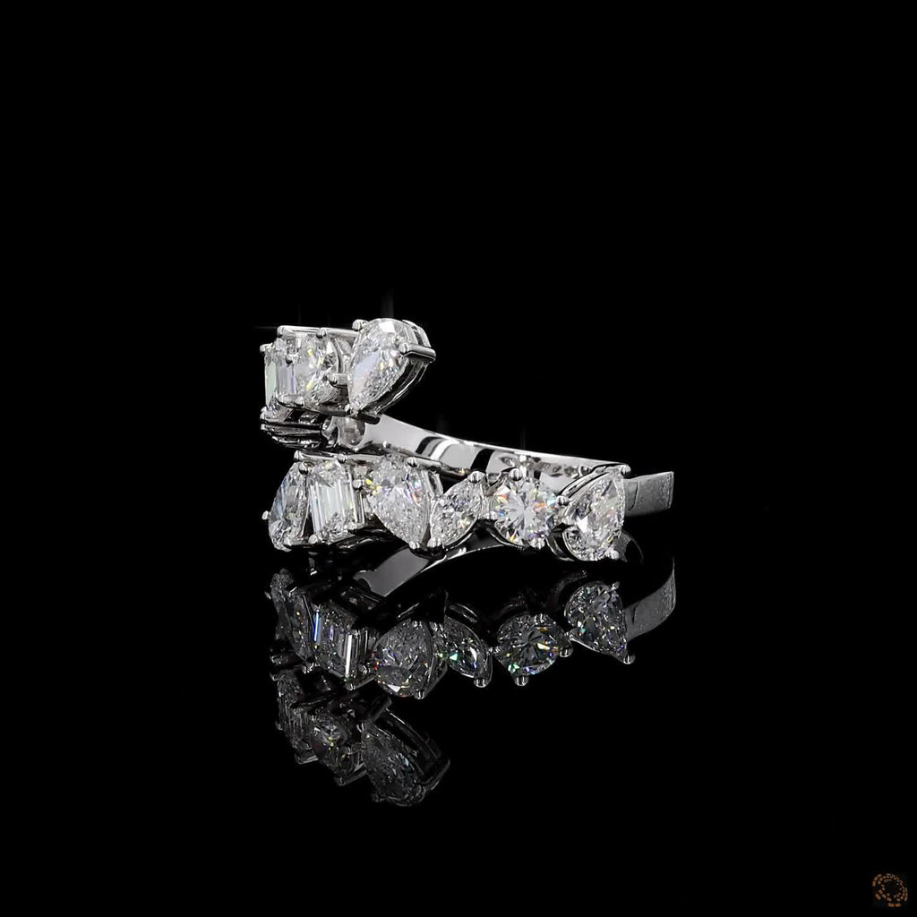 1.87 Ct Solid Gold Statement Ring, White Gold Engagement Ring