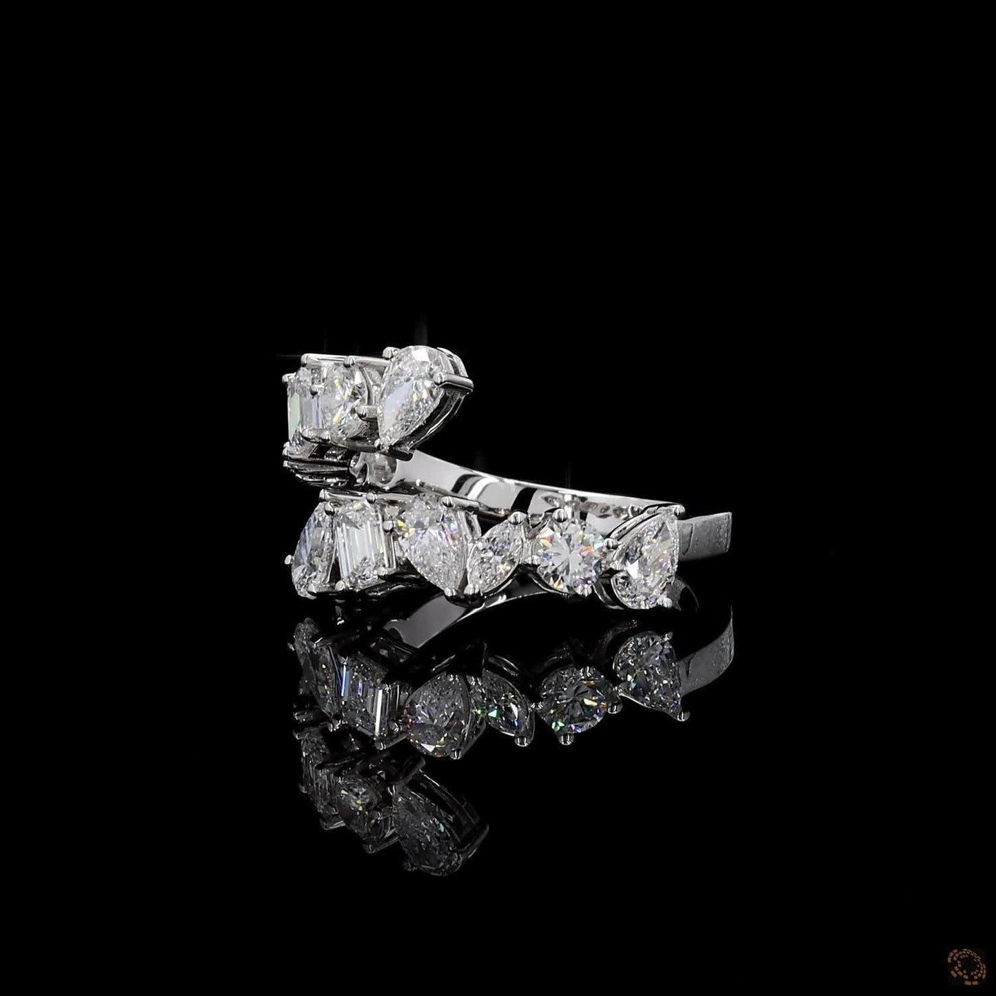 1.87 Ct Solid Gold Statement Ring, White Gold Engagement Ring