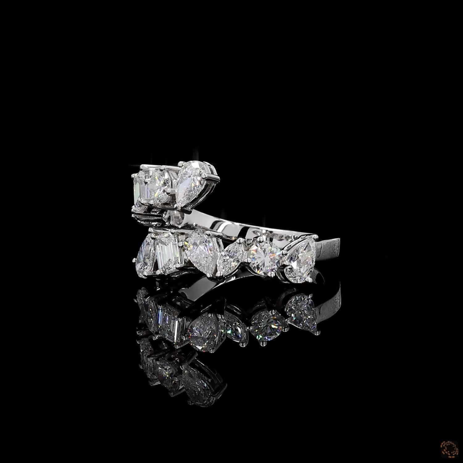 1.87 Ct Solid Gold Statement Ring, White Gold Engagement Ring