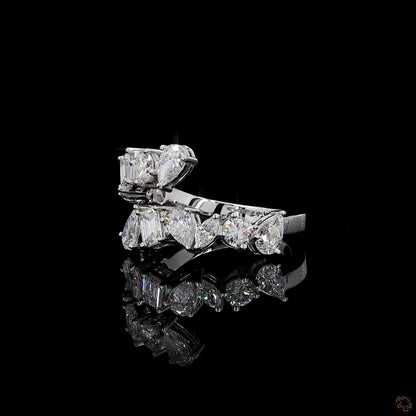 1.87 Ct Solid Gold Statement Ring, White Gold Engagement Ring