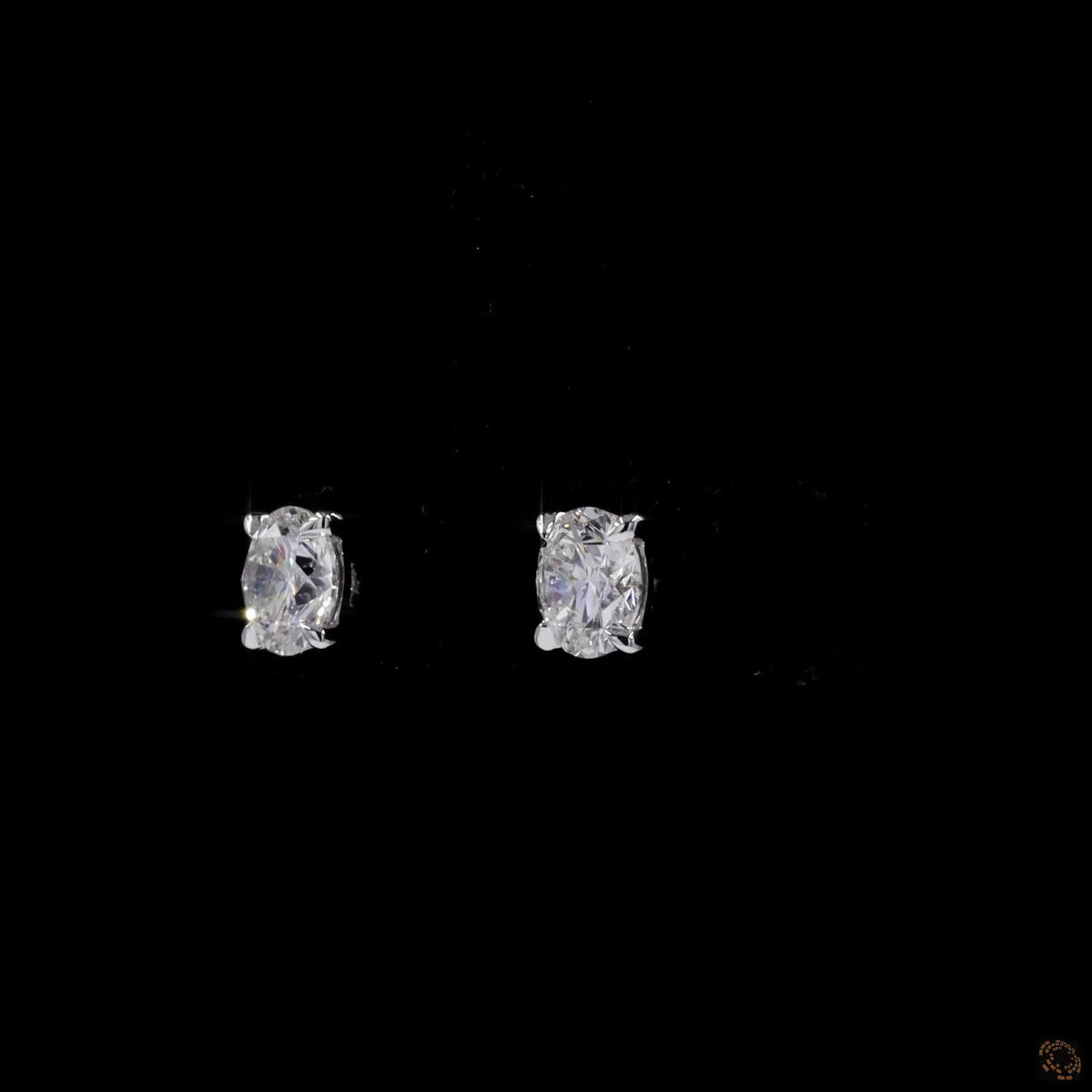 1.02 Ct Solid 14K White Gold Round Brilliant Cut Diamond Stud Earrings – Classic 4-Prong Double-Claw Solitaire Studs