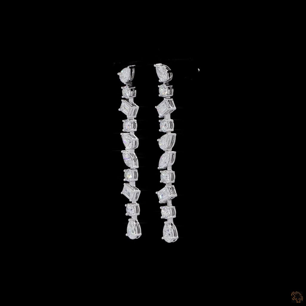 4.49 Ct Lab Grown Diamond - Multi Shape Drop Earrings