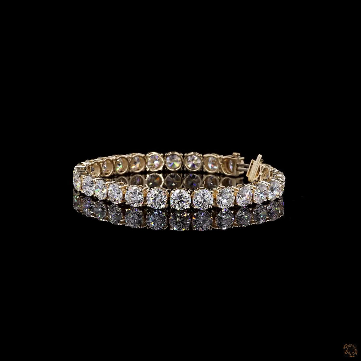27.07 Ct Women's Gold Diamond Tennis Bracelet – Timeless Round Cut Lab Grown Diamond Bracelet