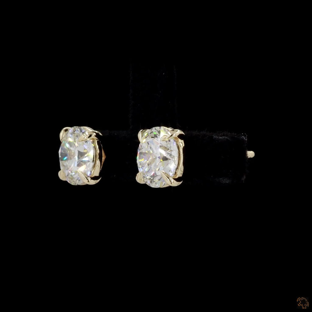 3.03 Ct 4 Prong Martini Earrings 14K Yellow Gold