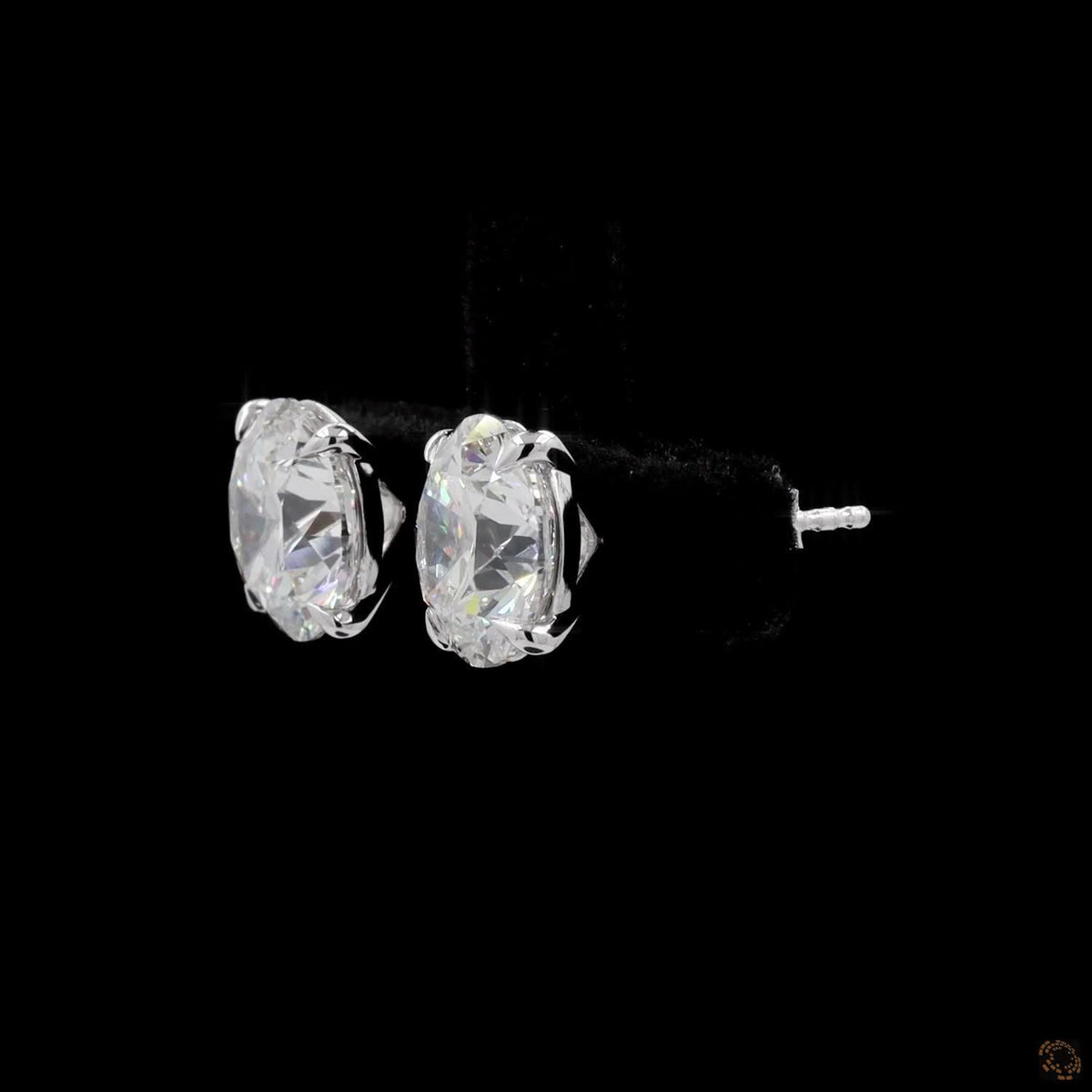 6.16 Ct 14K WHITE GOLD Round Shape Studs Earring