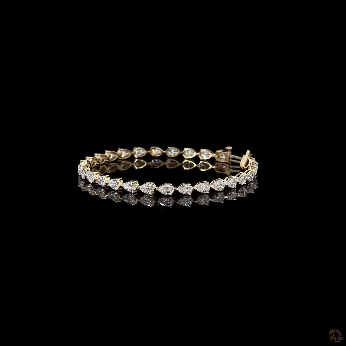 7.00 Ct Yellow Gold Fency  Bracelet, Horizontal East West Eternity Bracelet, Modern Everyday Stackable Fine Jewelry, Chic Gift for Her