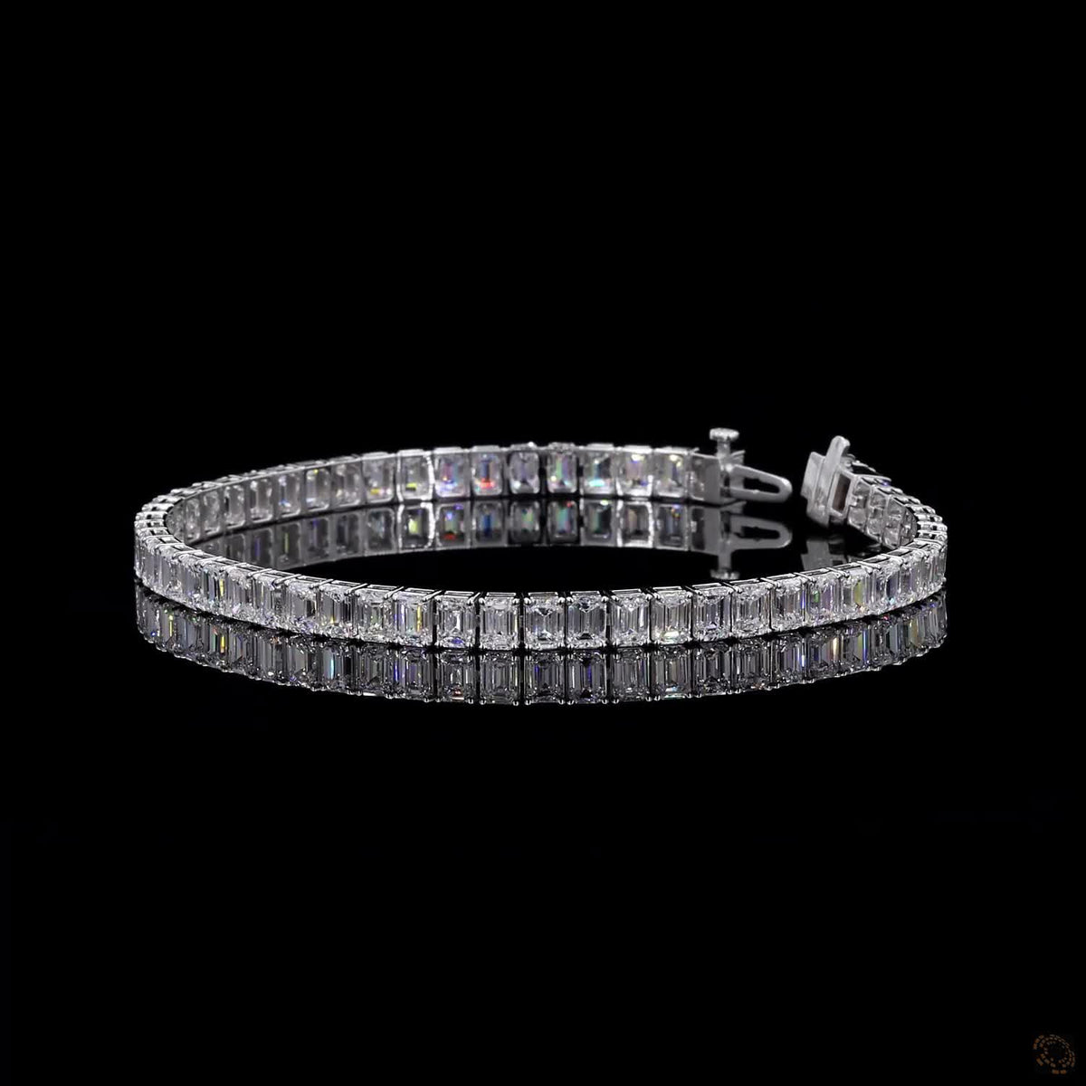 12.01 Ct Emerald Cut Diamond Tennis Bracelet in White Gold