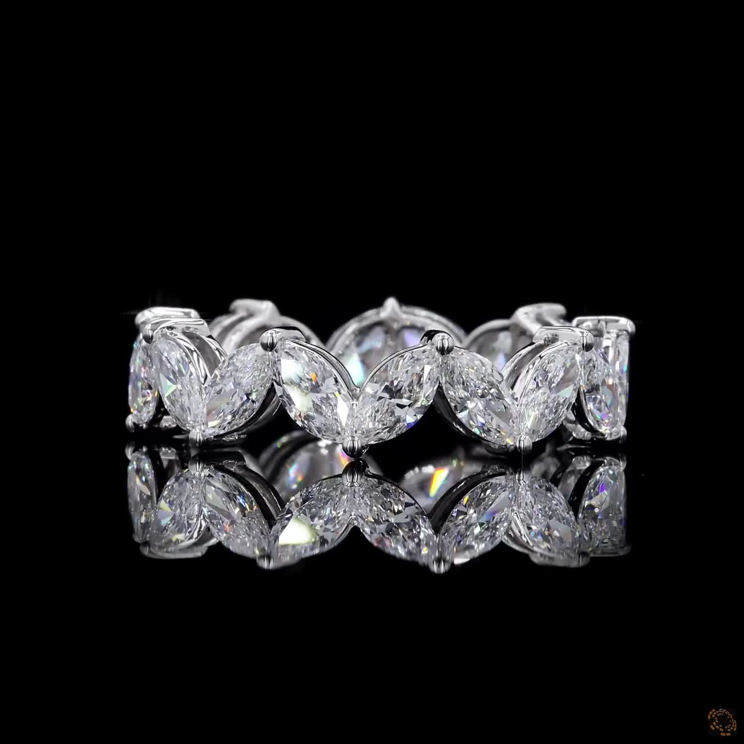 2.64 Ct Marquise-Cut Diamond Eternity Band in White Gold