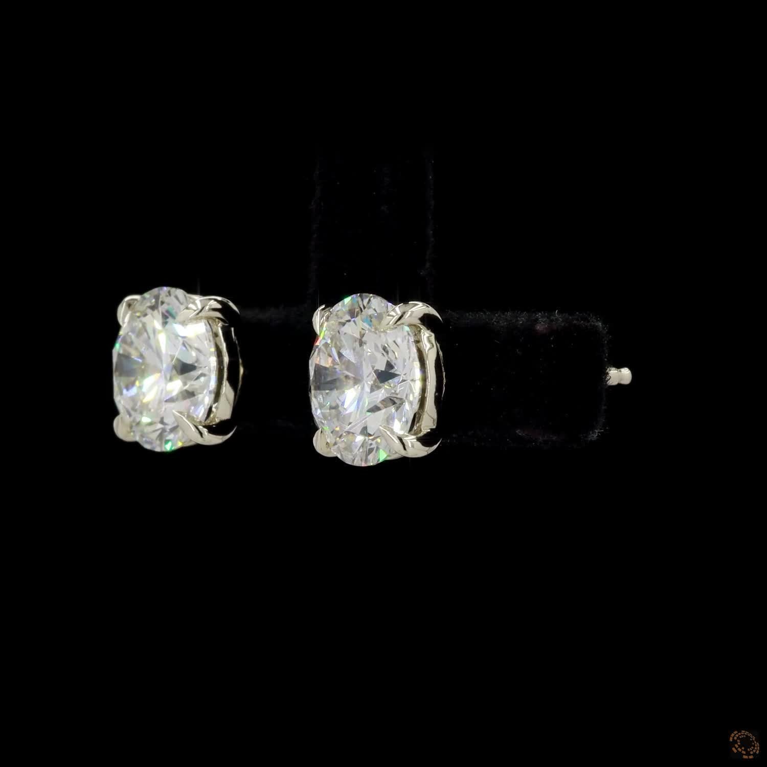2.10 Ct Round Cut, Four Prongs Martini Earrings